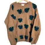 Vintage SKYR Shetland Wool Cardigan Size 40 Med Heavy Knit Tan Green 20x24 EUC Brown Photo 0