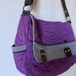 Fossil  Key Per Purple Quilted Messenger Crossbody Bag Purse Tote Photo 3