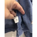 Women’s Blue Size Large Sequin football Game Day corduroy Fringe Jacket Coat Photo 4