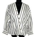 Sandro NEW Womens Naelle Striped Top White Black Long Sleeve Size 2 /US M ($340) Photo 1