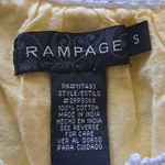 Rampage Womens Short Ruffle Sleeve Square Neck Blouse Yellow Sz S Photo 2