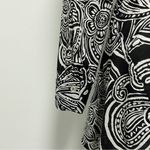 ZARA Black Beige Floral Paisley Button Up Tie Belt Fit Flare Shirt Dress Small Photo 7