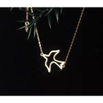 Boutique Flying Swallow Necklace | Yellow Gold Gold Plated 925 Sterling Silver Photo 14