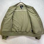 New House Of Harlow 1960 Olive Green Satin Bomber Jacket Ruched Glam Retro Sz S Photo 2