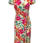 VICI  Women's Pink Multicolor Floral Short Sleeve V Neck Maxi Wrap Dress Size S Photo 0