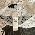 J.Crew  White Lace Puff Sleeve Blouse Cotton Short Sleeve Women's Size 4 Photo 2