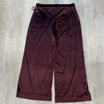 White House | Black Market The Wide Leg Maroon Velvet Pants - Size XL Photo 4