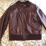 Charlotte Russe Maroon Leather Jacket Photo 0