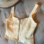 ZARA  Butter Yellow Center Zip Corset Lined Top
Size Large Photo 2