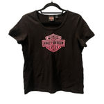 VTG Y2K 2005 Harley Davidson Glitter Logo T Photo 0