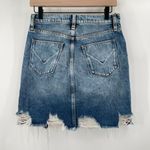 Hudson Jeans HUDSON Lulu Jean Skirt Size 26 Blue Denim Distressed Oves Wash 100% Cotton Fray Photo 2