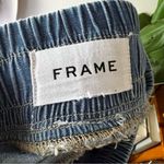 frame denim FRAME Blue Drawstring Wide-Leg Jeans Pants womens SIZE XL pull on linen‎ blend Photo 3
