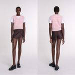 Maje  Sleeveless V Neck Wool Sweater Vest Pink Top Sz L Photo 3