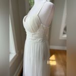 Iris  White Mesh Grecian Formal Dress Gown Size Medium FLAW Photo 5