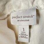 Chico's Chico’s SZ 1 (Medium) Crop Pants Perfect Stretch Flat Front Pull-On Fringe White Photo 7
