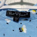Velvet Heart Blue Poppy Print Buttondown Top Photo 6