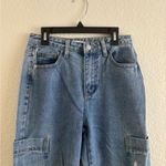 Forever 21 Blue Cargo Flare Wide Leg Jeans Photo 2
