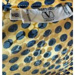 Vintage Valentino Miss V 100% Silk Polka Dot Blouse, Size 10 (44) Yellow Photo 4