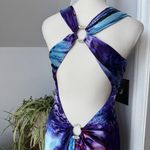 Betsy and Adam ‎ Dress Long Gown Open Back Sz 10 Jeweled Colorful Animal Print Prom Photo 3