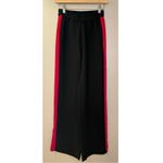 ZARA NWT High Rise Wide Leg Black Pants with Red and Pink Bold Stripe Photo 2