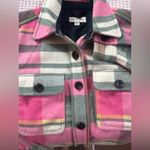pink plaid pastel cabincore rustic chic oversized wool blend shirt jacket SM Photo 8