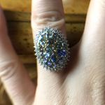 Natural Tanzanite Green Tanzanite Sterling Silver Cocktail Ring Size 6 Gold Photo 0