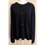 Lands' End  100% Cashmere Cardigan Sweater Size L Quiet Luxury Classic Photo 1