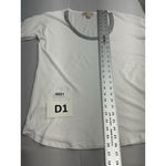 Michael Kors womans  Pullover Shirt L White Long Sleeve Silver Accent Scoop Neck Photo 6