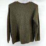 Jenni Kayne Fisherman Organic Cotton Blend Sweater V Neck Oversized Green Small Photo 4