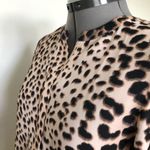 Apt. 9  Womens Semi Sheer Shirt XS Animal Print Long Sleeves Half Zip Front New Photo 3