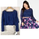 Sequin Hearts Long Sleeve Lace Party cocktail Top NWT Plus Size 22 Photo 1