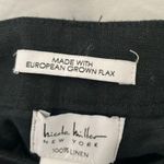 Nicole Miller : Black, Linen Tie-Waist Shorts- 6 Photo 2