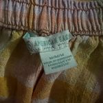 American Eagle  Plaid Linen Blend Pull-On Midi Skirt Medium Women’s Orange 4387 Photo 3