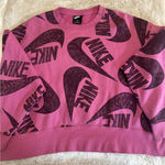 Nike Icon Clash Sweatshirt Womens 3X Pink Cropped Pullover Sweater Sportswear Photo 0