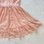 Macy's NWT Small Baby Pink Polka Dot Babydoll Top Tie Shoulders Satin Lingerie Bridal Photo 3