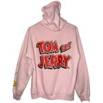 Tom and‎ Jerry Hoodie Cartoon Character Pullover Pink Cheese Graphic Size M Photo 2