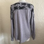 PINK - Victoria's Secret Victoria’s Secret Pink Gray Black Palm Trees Sweatshirt Dog Logo Small Photo 3