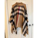 Jordann Plaid Poncho‎ Cape Cowl Neck Oversized Ruana Wrap Shawl Casual Tan Size undefined Photo 4