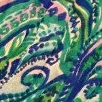 Lilly Pulitzer Blue and Green Paisley Scarf Photo 5