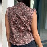 English Rose New , pink leopard, cheetah, print button down vest Photo 1