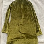 Green Velvet Long Sleeve Dress Photo 2