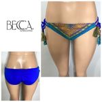 Becca New.  blue lace bikini bottom. Medium. Photo 1