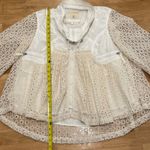 Anthropologie Hei Hei  Jacket Lace Eyelet White Lightweight‎ Bohemian Size S EUC Photo 4