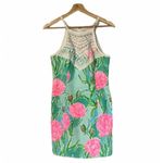 Lilly Pulitzer  Pearl Shift Hight Neck Shift Dress Poolside Blue Green Floral 4 Photo 1