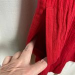 Quince  Red Wild Cherry Organic Cotton Gauze Sleeveless Swing Dress Sz.M Photo 9