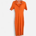 Caroline Constas Orange Knit Midi Dress – Retro It Photo 1