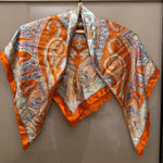 Bright orange silky scarf bandana bag accessories Photo 0