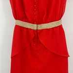 Badgley Mischka  Chiffon Dress 2 Red Flutter Holiday Glam Romantic Banana Pepper Photo 11