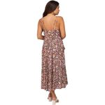 Pinkblush  Boho Brown Floral Empire Waist Ruffle Hem Maternity Midi Dress Small Photo 13