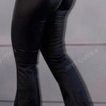 SheIn Slant Pocket PU Leather Bootcut Leg Pants Photo 2